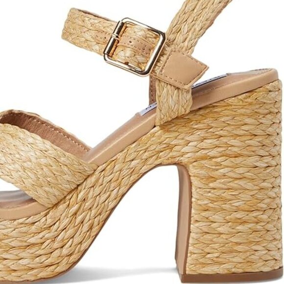 NEW - Steve Madden Carisma Raffia Platform Sandals - Picture 3 of 9
